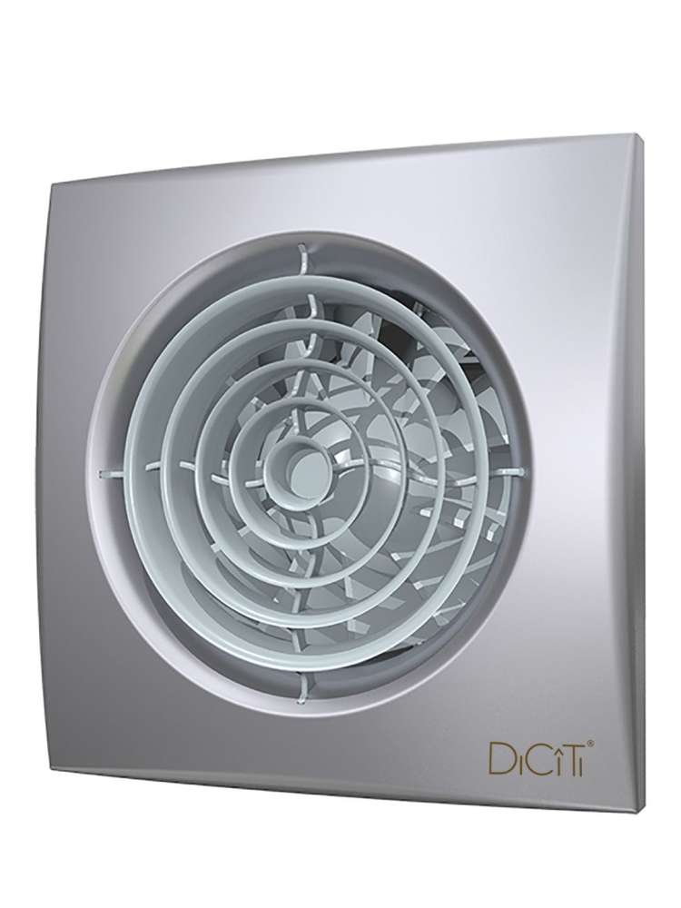 Вентилятор накладной AURA D100 обратный клапан Gray metal DICITI