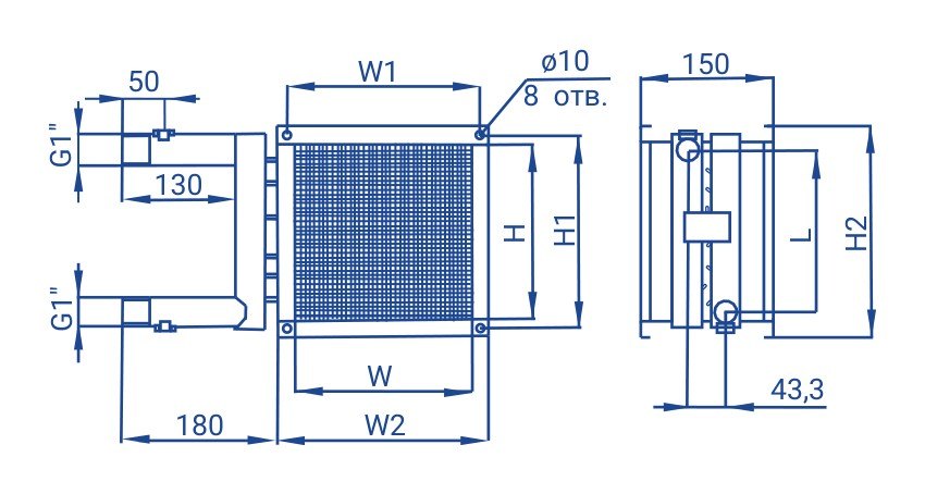 Нагреватель водяной HW 700x400 ERA PRO